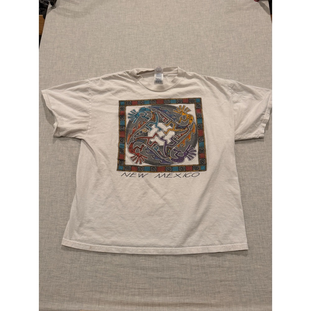 Vintage Delta Pro Weight New Mexico Kokopelli Graphic T-Shirt White XL